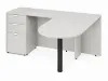 Bullet L-shaped office desk with locking pedestal