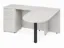 Bullet L-shaped office desk with locking pedestal