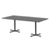 Rectangular cafeteria table with laminate top and black metal X-base