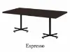 Rectangular cafeteria table with laminate top and black metal X-base