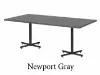 Rectangular cafeteria table with laminate top and black metal X-base
