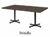 Rectangular cafeteria table with laminate top and black metal X-base