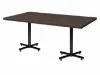Rectangular cafeteria table with laminate top and black metal X-base