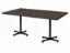 Rectangular cafeteria table with laminate top and black metal X-base