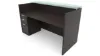 Reception desk with glass transaction counter