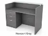 Reception desk with glass transaction counter