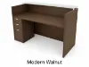 Reception desk with glass transaction counter