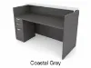 Reception desk with glass transaction counter