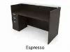 Reception desk with glass transaction counter