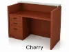 Reception desk with glass transaction counter