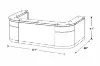 Cosmo glass top U shaped reception desk