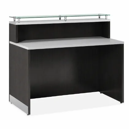 Cosmo small glass top reception desk