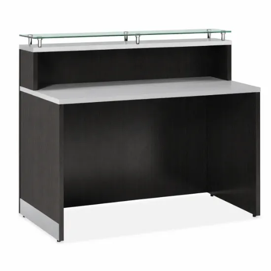 Cosmo small glass top reception desk