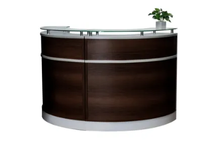 Cosmo curved glass top reception desk