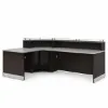 Cosmo ADA L shaped glass top reception desk
