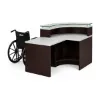 Cosmo ADA L shaped glass top reception desk