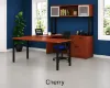 72 x 102 U-shaped desk with combo file and 2-door glass hutch in laminate finish with metal legs
