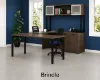 72 x 102 U-shaped desk with combo file and 2-door glass hutch in laminate finish with metal legs