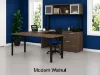 	72 x 102 U-shaped desk with combo file and 2-door glass hutch in laminate finish with metal legs