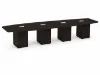 20 ft boat shaped conference table with cube storage bases