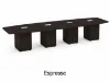 20 ft boat shaped conference table with cube storage bases
