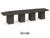 20 ft boat shaped conference table with cube storage bases
