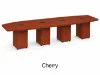 20 ft boat shaped conference table with cube storage bases