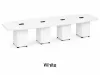20 ft boat shaped conference table with cube storage bases