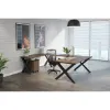 Picture of 66" x 102" U-Shaped Desk with Pedestal and Matte Black X-Legs