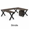Picture of U-Shaped Desk with Pedestal and Matte Black X-Legs 