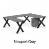 Picture of U-Shaped Desk with Pedestal and Black X-Legs  