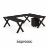 Picture of U-Shaped Desk with Pedestal and Black X-Legs  