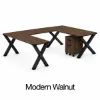 Picture of U-Shaped Desk with Pedestal and Black X-Legs  