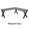 Picture of 66" x 78" L-Shaped Desk with Black Metal X-Legs