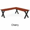 Picture of 66" x 78" L-Shaped Desk with Black Metal X-Legs