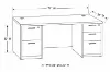 71 x 36 double pedestal executive desk with laminate work surface, box file pedestal, file file pedestal, and multiple finish options