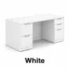 71 x 36 double pedestal executive desk with laminate work surface, box file pedestal, file file pedestal, and multiple finish options