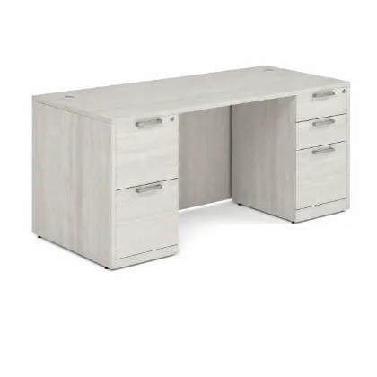 71 x 36 double pedestal executive desk with laminate work surface, box file pedestal, file file pedestal, and multiple finish options