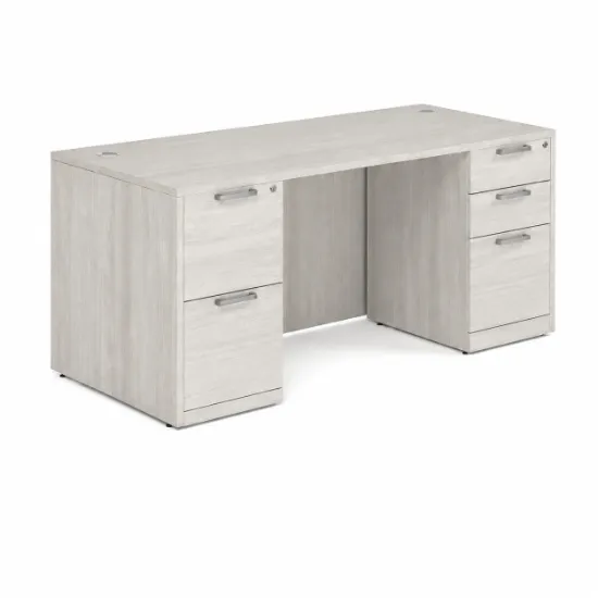 71 x 36 double pedestal executive desk with laminate work surface, box file pedestal, file file pedestal, and multiple finish options