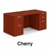 71 x 36 double pedestal executive desk with laminate work surface, box file pedestal, file file pedestal, and multiple finish options
