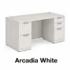 71 x 36 double pedestal executive desk with laminate work surface, box file pedestal, file file pedestal, and multiple finish options