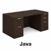 71 x 36 double pedestal executive desk with laminate work surface, box file pedestal, file file pedestal, and multiple finish options