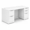 	71 x 36 double pedestal executive desk with laminate work surface, box file pedestal, file file pedestal, and multiple finish options