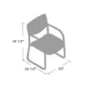	Boss Grey LeatherPlus guest chair with curved arms, contoured cushions, black steel sled base, and reception seating design