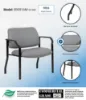 Boss mid back antimicrobial vinyl guest chair with fixed arms, black steel frame, wall-saver legs, and 500 lb capacity