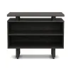 Palisades open-front office storage cabinet in Gauntlet Gray with Graphite frame, floating top, and internal shelf