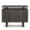 Palisades open-front office storage cabinet in Gauntlet Gray with Graphite frame, floating top, and internal shelf