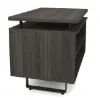 Palisades open-front office storage cabinet in Gauntlet Gray with Graphite frame, floating top, and internal shelf