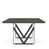 Palisades 72 inch sitting height rectangular conference table with metal legs, two power cutouts, grommet covers, Gauntlet Gray finish, and black frame