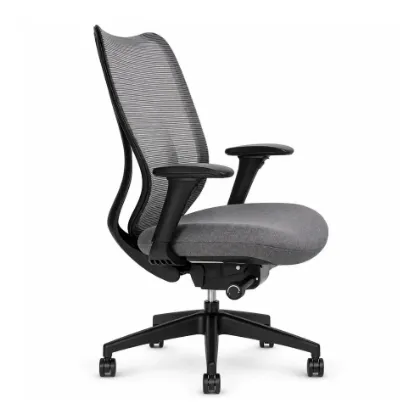 Buzz Seating Cloud black ergonomic office chair with mesh back, molded foam seat, seat slider, multi-function arms, and synchro-tilt mechanism